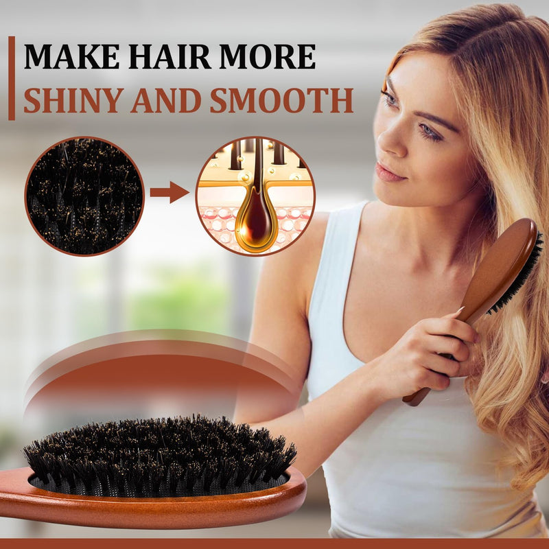 Muyaps Hair Brush Set for Women and Men, Wet Hair Brush for Detangling and Smoothing Medium to Long Hair, Bangs, Beard (2pcs Set)