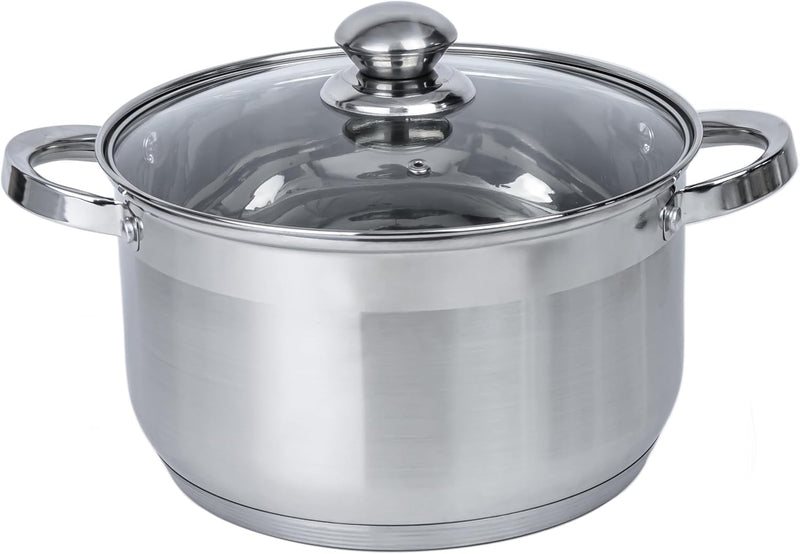 Cuisine Art Wilson Stainless Steel Cookware Set, 12-Piece, Casseroles, Saucepan, Fry Pan, Ergonomic Handles, All Cooktop Compatible, Dishwasher Safe, Durable, Stylish Kitchen Essentials