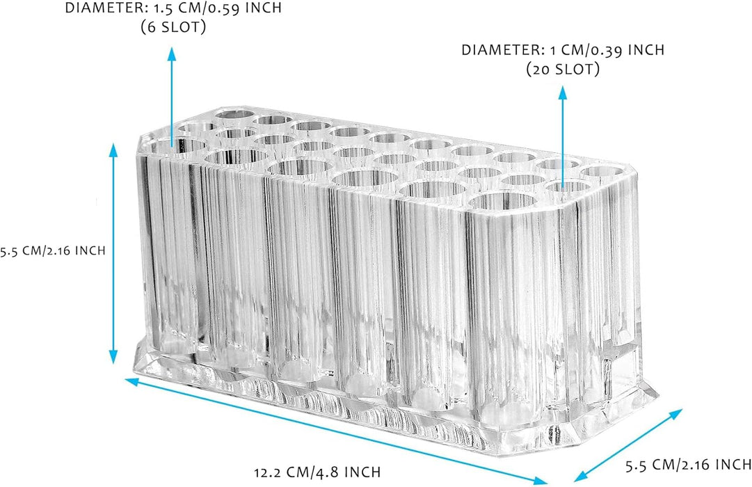 OFRANK Clear Acrylic Makeup Eyeliner Lip Liner Holder Organizer, 26 Slots