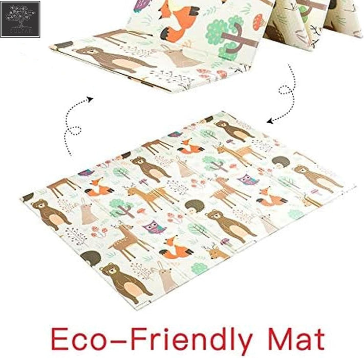 Sulfar Foldable Baby Playmat 180x200cm – Non-Slip XPE Foam Crawling Mat for Kids & Babies | Thick, Waterproof, Double-Sided Baby Carpet for Nursery & Playroom (Pack of 1)
