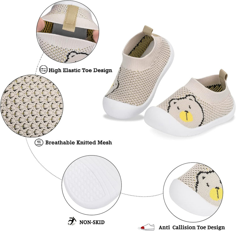 Baby Toddler Non-Skid Sock Shoes Indoor Slipper Breathable Cotton Mesh Lightweight Sole Infant Boy Girls Kids Children