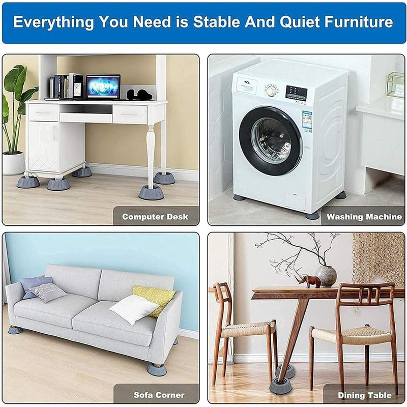 4pcs Durable rubber & plastic washing machine stand,Anti Vibration Pads for Washer Dryer Shock and Noise Cancellation, Washing Machine Stand to Prevent Shifting, Shaking Walking for Home