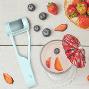 BIGTHREE Quarter Fruit Slicer Tool, Stainless Steel Grape Cutter, Grape Slicer for Baby, Grapes, Cherry, Tomato, Strawberry Cutter for Vegetable Fruit Salad Cake Decoration Kitchen Gadget