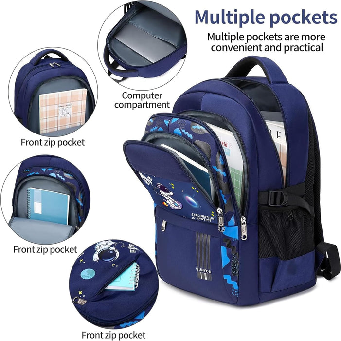 Yoawllty School Bag for Boys, Space Backpack for Boys Kids Elementary School Bags Middle Primary School Book Bag Lightweight School Bag for Students