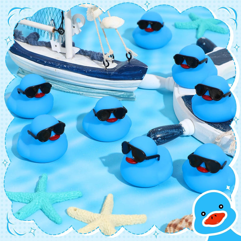 Hiboom 300 Pack Mini Rubber Ducks with Sunglasses Sets Duck Bath Toys Cute Float Squeaky Bathtub Duckies Toys for Baby Shower Birthday Party Favors Class Carnival Prizes Car Decor(Yellow)