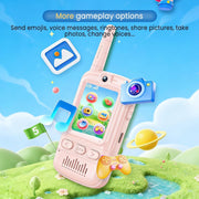 Kids Video Walkie Talkies Toys with Rotating Antenna, 2.0-Inch Screen & 500m Range, Dual-Camera Video Chat Without Wi-Fi, USB-C Rechargeable with Lanyard, Interactive Gift (Blue/Pink)