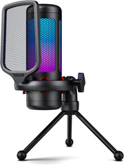 TONOR Gaming Mic, USB Microphone for PC Computer, Cardioid Condenser Mic with Adjustable RGB Modes & Brightness, Quick Mute, Gain Control, for Streaming, Podcasting, Recording, PS4/5 Desktop Mic TC310 - TC310