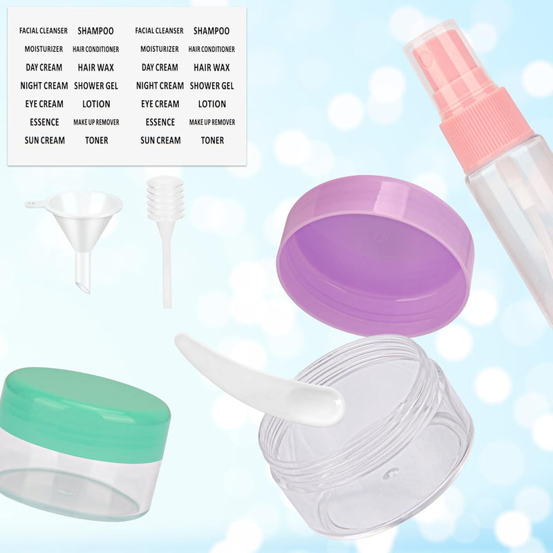 Noideeer Large Travel Bottles for Toiletries - BPA Free, Leak Proof With Labels, Portable Container