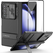 Nillkin Super Frosted Shield Pro Case for Samsung Galaxy S23 Ultra Matte Anti-Slip Protective Cover with Shock Absorption, Raised Lens Guard & Precise Fit Black - Black