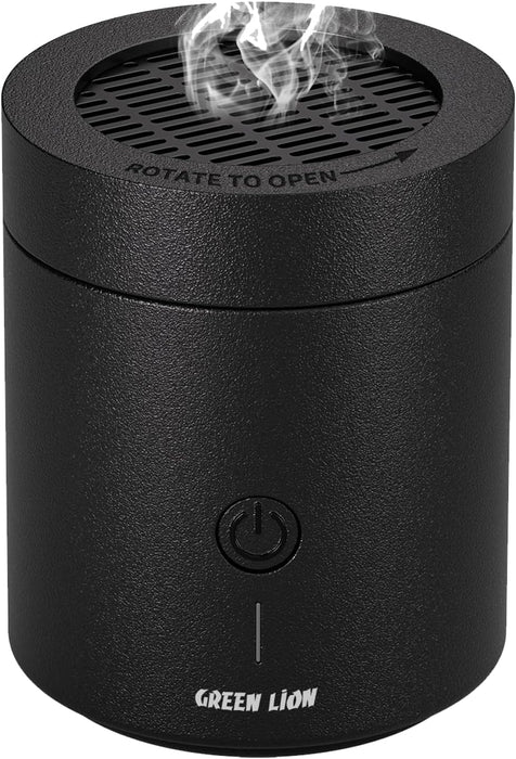 Green Lion Smart Bakhour Rechargeable Electric Car Incense Burner, USB-C Portable Mini Burner, Aluminum Alloy Design, Strong Power for Fast Burning, Long-Lasting Fragrance - Green
