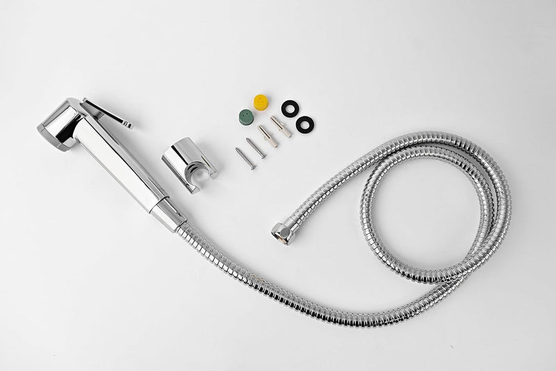 Streamflow™ Alpha Hand Trigger Bidet/Shattaf Set - Glossy Chrome / 120cm Stainless Steel/Chrome Hose