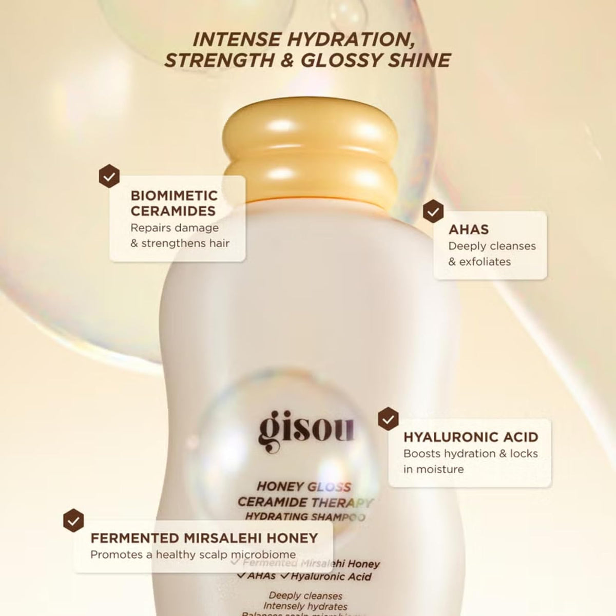 Gisou Honey Gloss Ceramide Therapy Hydrating Shampoo 75ml – image 5