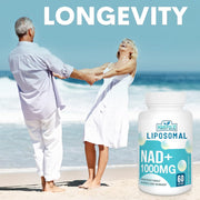 Maripolio Liposomal NAD+ Supplement 1000 mg Highest NAD Pontecy Max Absorption Pure NAD Supplement Energy and DNA Repair, Aging Defense, Brain Function 60 Softgels
