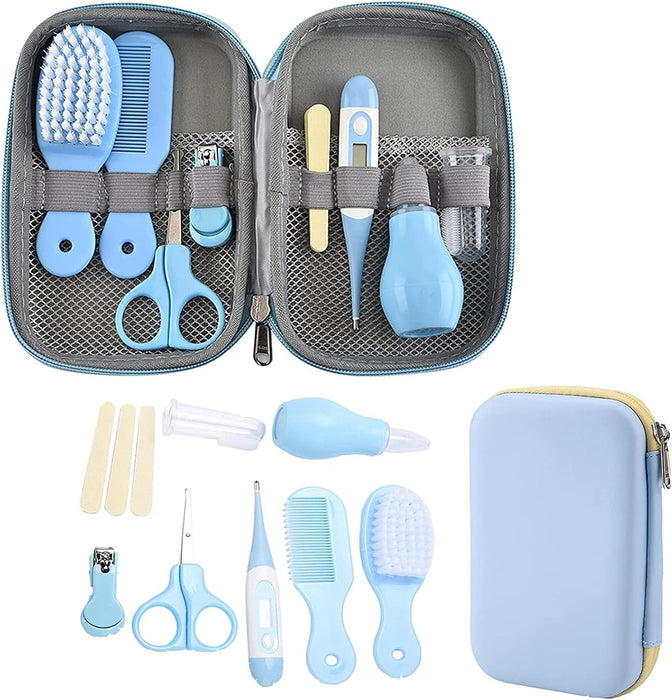 Joyzzz Baby Hair Brush, Baby Beauty Set, 8-in-1 Baby Grooming Kit, Baby Care Items, Baby Care Essentials Set, Baby Supplies Set,Nail Clipper, Hose Cleaner, For Baby Body Care Beauty Kit (Pink)
