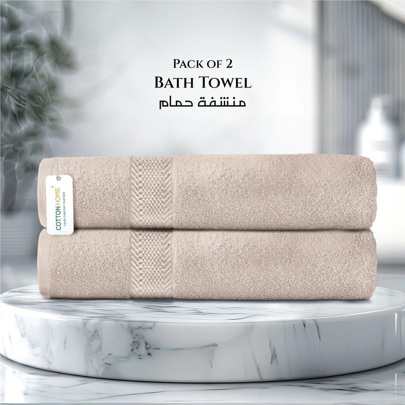 Cotton Home Rest Bath Towel- Set of 2 Sky Blue, Cotton Towel | 70x140cm / 27x55 inch, Luxury Hotel Towel Set Absorbent Durable Lightweight Washable Quick Dry Spa Quality Beach Pool Family Bath Towel.