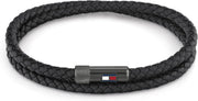 Casual Core Mens Leather And Stainless Steel Bracelet