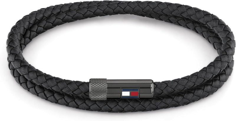 Casual Core Mens Leather And Stainless Steel Bracelet