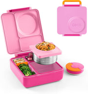 B9099 OmieBox Kids Bento Lunch Box, Plastic, Meadow - Pixie Pink OMIEBOX (AGE 3-8 Years old)