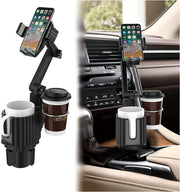 Car Cup Holder Phone Mount: Universal Auto Cell Phone Stand with Drink Expand Cup Holder for SUV Automobile Compatible with iPhone & Samsung and Other Android Smartphone-Black