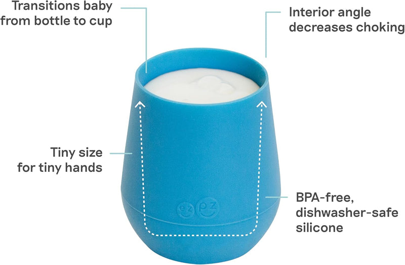 ez pz Ezpz Tiny Cup (Sage) - 100% Silicone Training Cup For Infants - Designed By A Pediatric Feeding Specialist - 4 Months+, EUtss001, Infants Training Cup