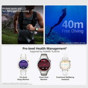 WATCH GT5 Pro 42 mm Smartwatch, Sharp-Edged Design, upto7 Days Battery Life, Pro-level Sports Watch, iOS & Android Compatible, 3 Months HUAWEI Care+, White Ceramic