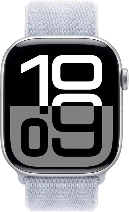 Apple Watch Series 10 GPS 46 mm Smartwatch with Jet Black Aluminium Case with Black Sport Band - M/L. Fitness Tracker, ECG App, Always-On Retina Display, Water Resistant