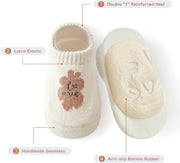 Khazna Baby Non Slip Socks, Toddler Baby Non Slip Socks Infant Newborn Antiskid Socks with Grips Anti-Slip Unisex Ankle Socks for Infant, Baby and Toddler Socks(5 Pairs)