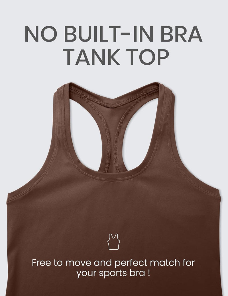 CRZ YOGA Butterluxe Workout Tank Tops for Women Built in Shelf Bras Padded - Racerback Athletic Spandex Yoga Camisole