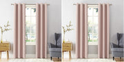 Sun Zero Easton Blackout Energy Efficient Grommet Curtain Panel, Pearl , 40" x 120" , 57796 - Blush Pink 101.6W x 274.3L cm (1 Panels) (Pack of 2)