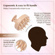 KLOY Round Hair Scalp Manual Massager Shampoo Hair Brush, Super Soft Bristles for Exfoliating, Anti-Dandruff (Texture Beige)