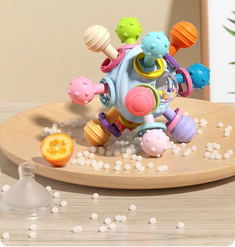 Baby Sensory Teething Toys,Baby Montessori Sensory Toys for 0-12 Months, Baby Rattle Toys Activity Ball Infant Toys,Learning Developmental Toys Gifts Baby Girl Boy Gifts for 6 9 12 18 Months