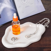 Ceramic Jewelry Tray Dish for Ring Key Trinket, Cute Cloud Shape Decorative Jewelry Plate Holder for Women Gift (White) - Bright White 7.6 x 5 x 0.6