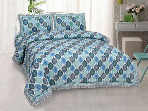 SUFAYA FAB Printed Indian Sanganer Royal Cotton Premium Big Size Bedsheets for Modern Look(100x100) with Two Pillow (18x28) inches