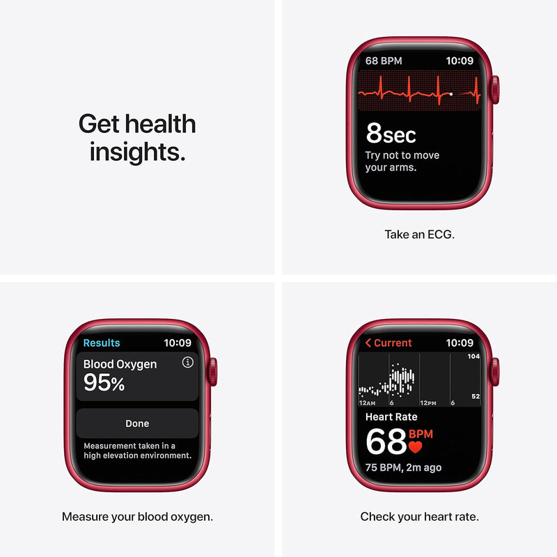 Apple Watch Series 7 (GPS + Cellular, 45mm) Smart watch - Graphite Stainless Steel Case with Midnight Sport Band - Regular. Fitness Tracker, Blood Oxygen & ECG Apps, Water Resistant (Renewed)