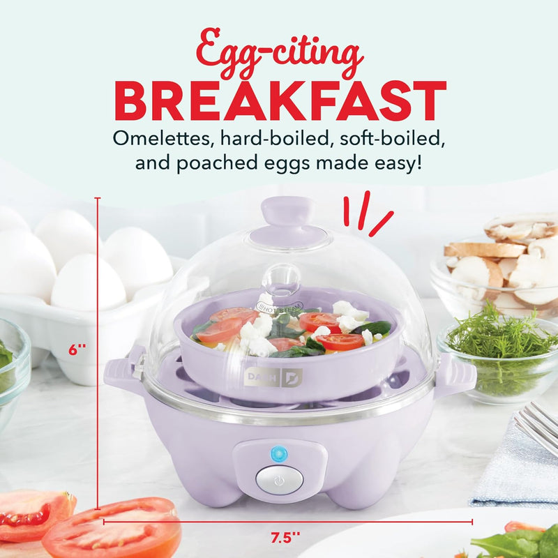 DASH Rapid Egg Cooker: 7 Egg Capacity Electric Egg Cooker for Hard Boiled Eggs, Poached Eggs, Scrambled Eggs, or Omelets with Auto Shut Off Feature - Aqua