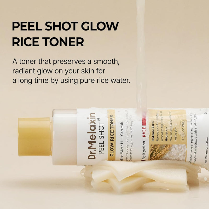 Peel Shot Glow Rice Toner 200ml hydrated Skin Cleansing Skin Korean Skin Care