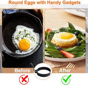 Large Non Stick Egg Ring Set, Round Circle Cooker Shaper For Fried Mcmuffin Pancake Sandwiches Stainless Steel Maker Molds Set 3.54"