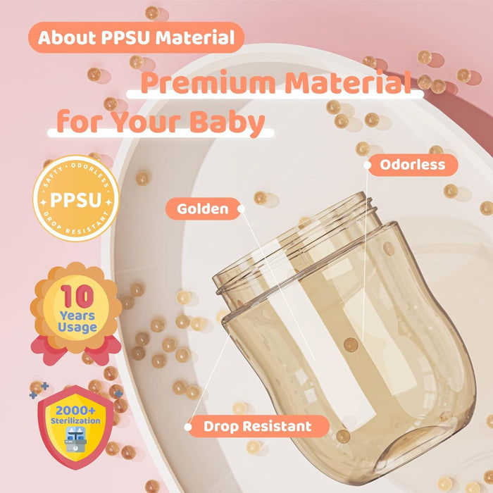 KASTWAVE Sippy Cups for 1+ Year Old with Spout & Straw, PPSU No Spill Sippy Cups with Weighted Straw, Spill Proof Training Toddler Cups With Handle for Baby 6+ Months - (11 Oz)