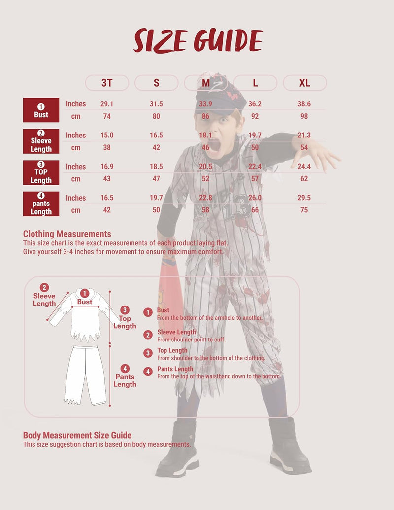 Spooktacular Creations Scary Zombie Baseball Player Costume for Kids, Horror Halloween Costumes for Kids, Halloween Parties