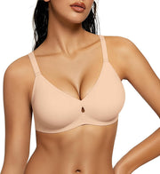 Wireless Bras for Women No Underwire Jelly Bras Seamless Push Up Full Coverage Bralettes Comfortable Everyday Bra - Skin