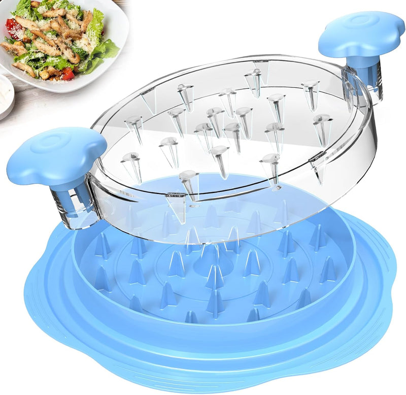 SURETIVIAN Large Chicken Grinder for Chicken Breast Grinder with Brush and Fork; Visible Meat Grinder Machine, Strong Anti-Slip Strip, Ergonomic Handle, BPA Free, Suitable for - Sky Blue