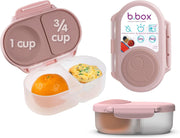 Snackbox Mini Bento Lunch Box with 2 Leakproof Compartments Ideal for Toddlers, Kids Lunch & Snacks Fits Whole Piece of Fruit BPA Free - 1-pack Blush Crush