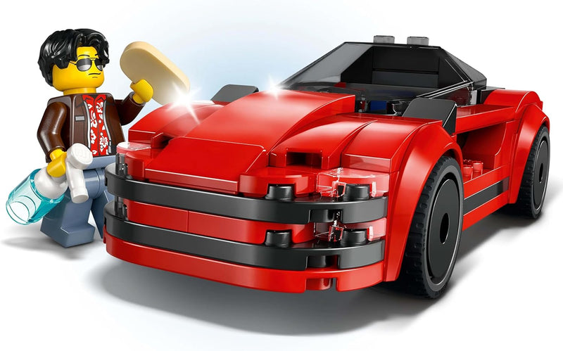LEGO City Red Sports Car Toy - Race Car Toys for 5+ Year Old Boys & Girls - Educational Gifts for Birthdays & Holidays - Includes a Driver Minifigure & Accessories - 60448