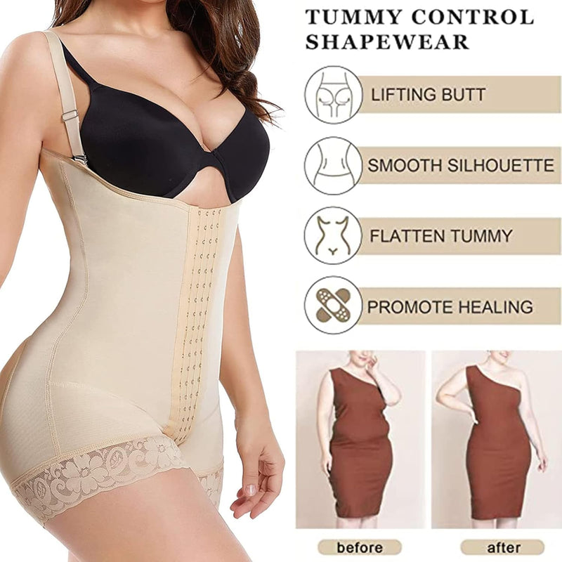 Full Shapewear for Women, Tummy Control Women Body Shaper Fajas Colombianas Waist Trainer Butt Lifter Thigh Slimmer Post Surgery Compression Garment