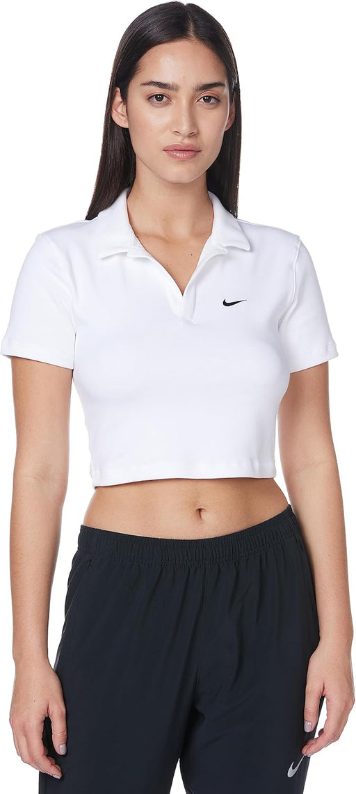 Womens W NSW ESSNTL SS POLO TOP T-Shirt - WHITE/(BLACK)
