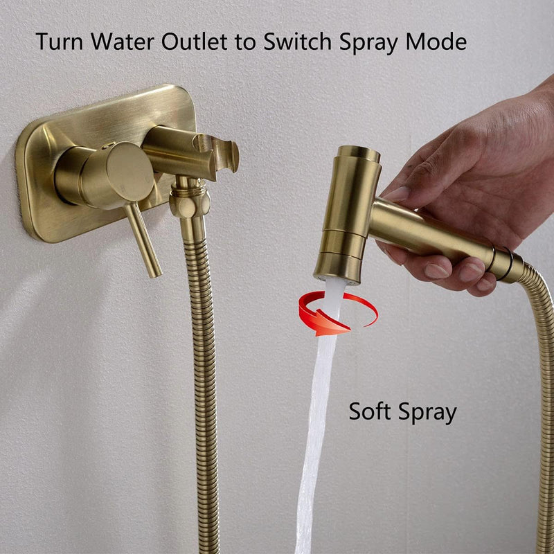 TRUSTMI Toilet Concealed Hot and Cold Bidet Spray Set, Brass Hand Held Warm Water Sprayer Shattaf,Chrome