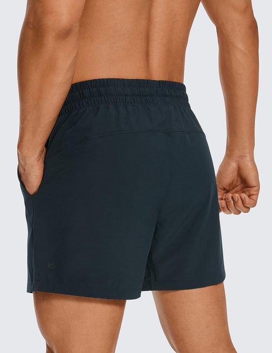 CRZ YOGA Men's Linerless Workout Shorts - 5'' Lightweight Quick Dry Running Sports Athletic Gym Shorts with Pockets