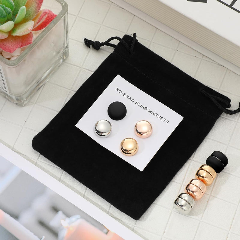 Luinabio 8 Pairs Hijab Magnetic Pins,Strongest Commercial Strength Buttons for Women Multi-Use Colorful Scarf Small Magnetic Hijab (Light Style), magnets, magnets