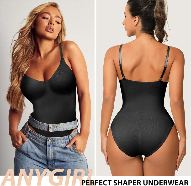 Strapless Shapewear Bodysuit Tummy Control Full Body Shapewear Seamless Butt Lifter Mid Thigh Jumpsuit Tops
