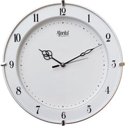 Ajanta Plastic Step Movement Round Wall Clock (White, 19 cm x 19 cm x 3.6 cm) - Standard